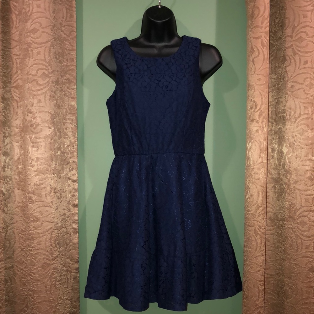 NEW Delia’s Navy Lace Fit and Flare Dress